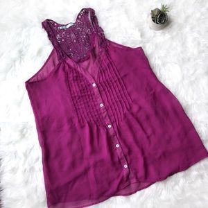 Maurice’s sheer and crochet Tank